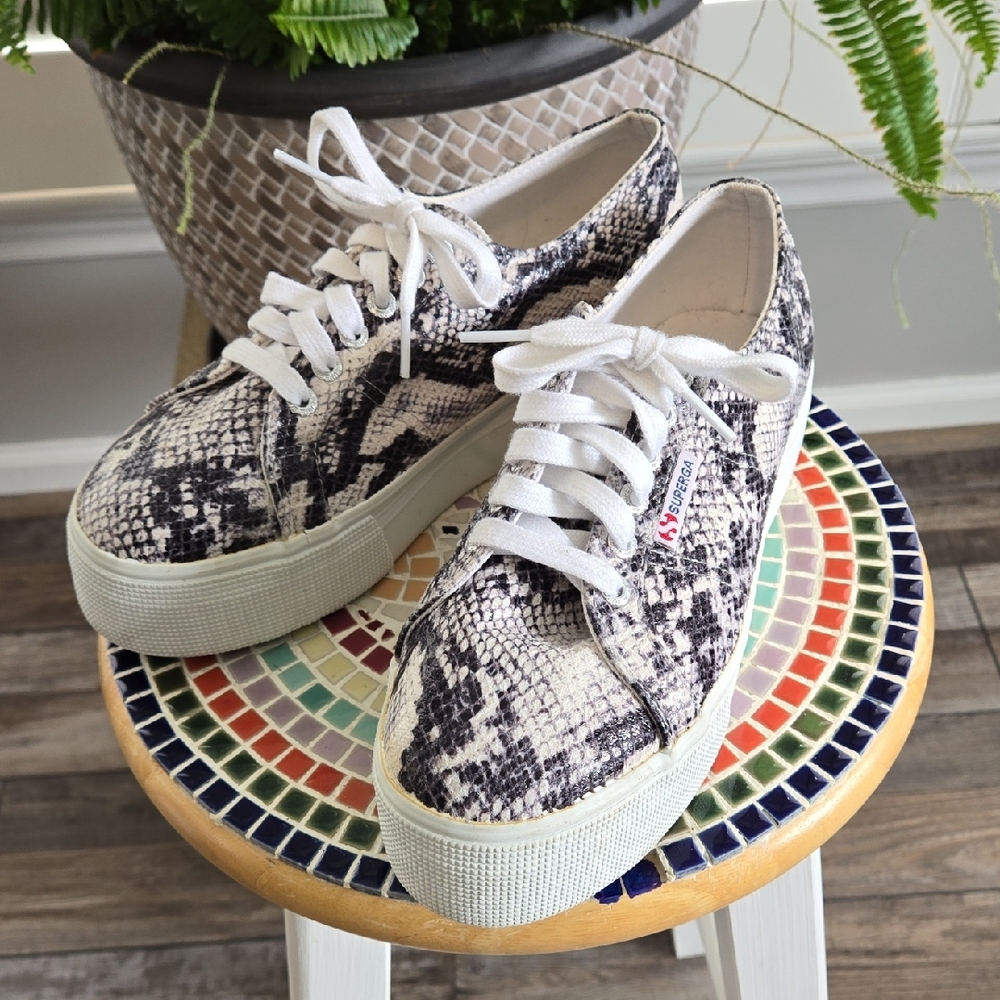 SuperGa Snakeskin Platform Sneakers